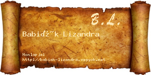 Babiák Lizandra névjegykártya